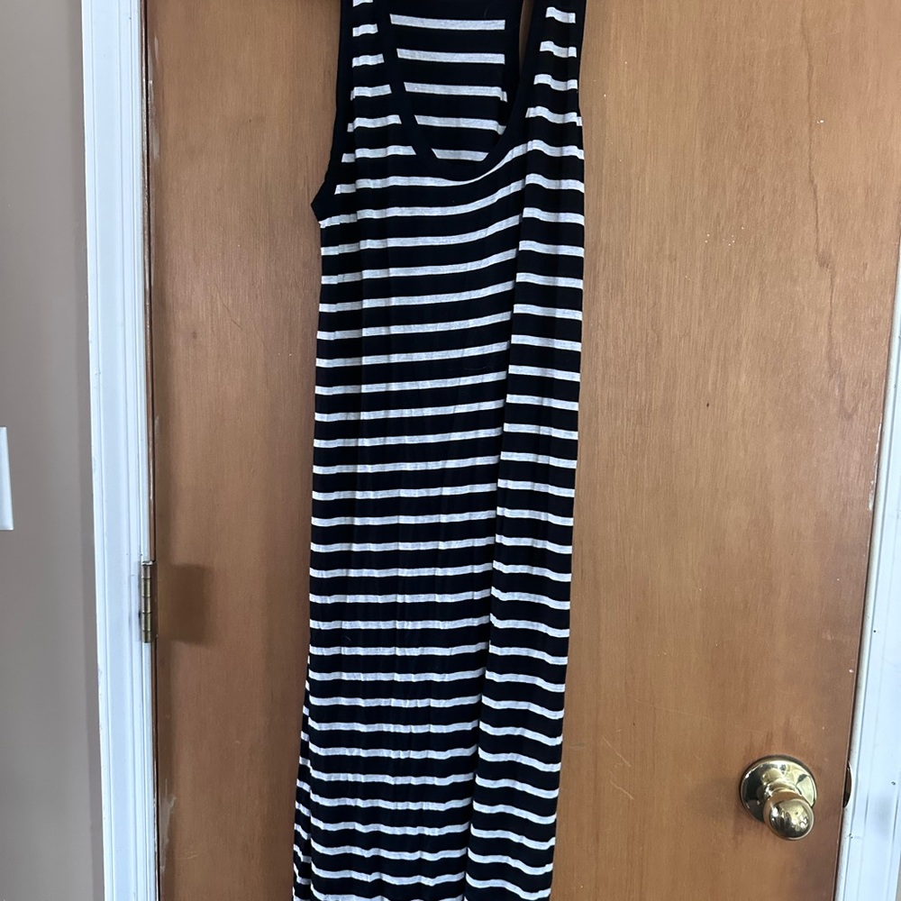 J Crew Striped Black and White Maxi Dress
